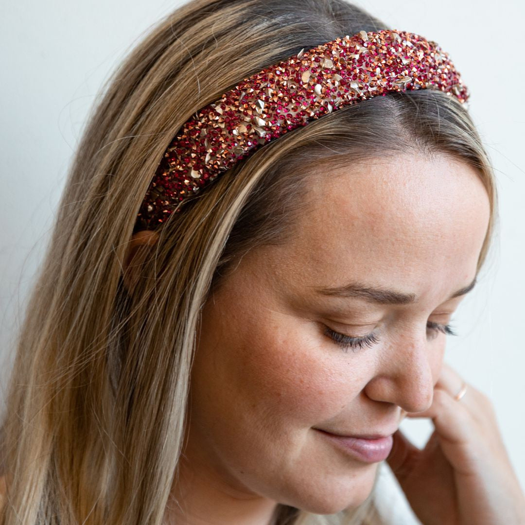 All That Glitters Headband - Maroon Hues From Headbands of Hope