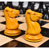 Leuchars Cook Staunton Chess Set- Chess Pieces Only - Ebony Wood & Antiqued Boxwood - 4.5" From Royal Chess Mall