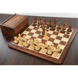 3.9" Tournament Chess Set Combo -Pieces in Golden Rosewood with Board and Box from Royal Chess Mall