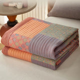 Reversible Colorful Cotton Square Quilt from Moderny