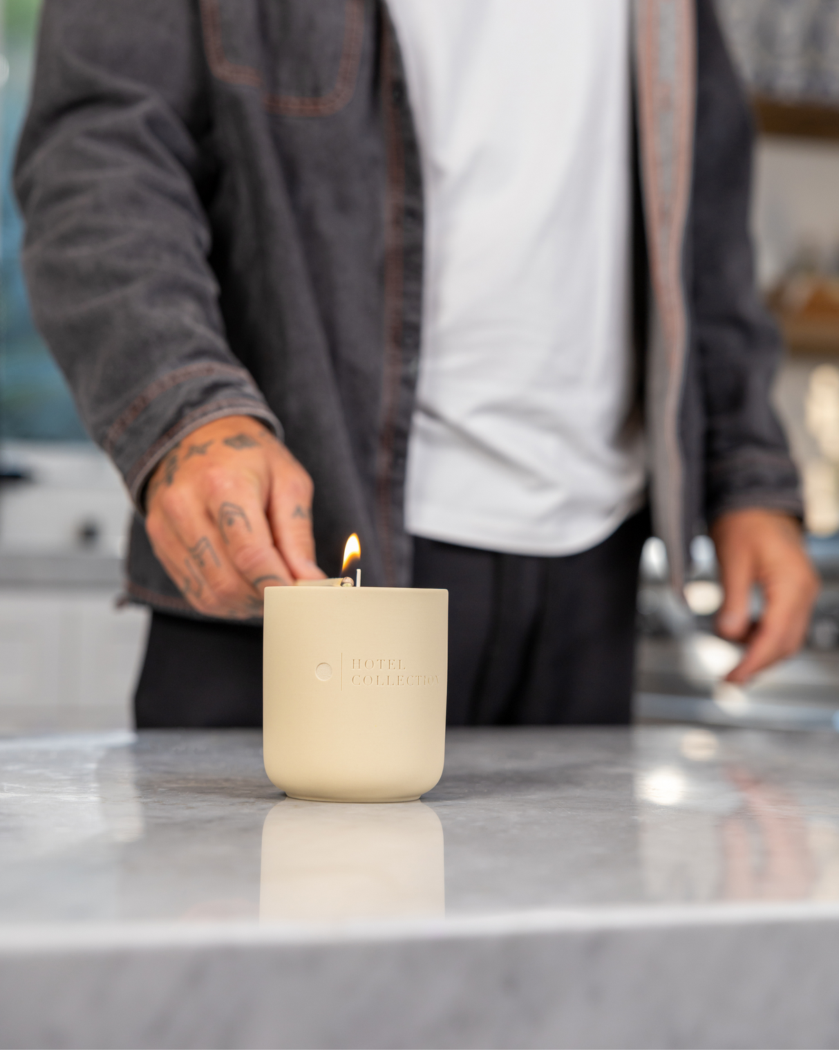 Petite Ceramic Sand Wax Set from Hotel Collection