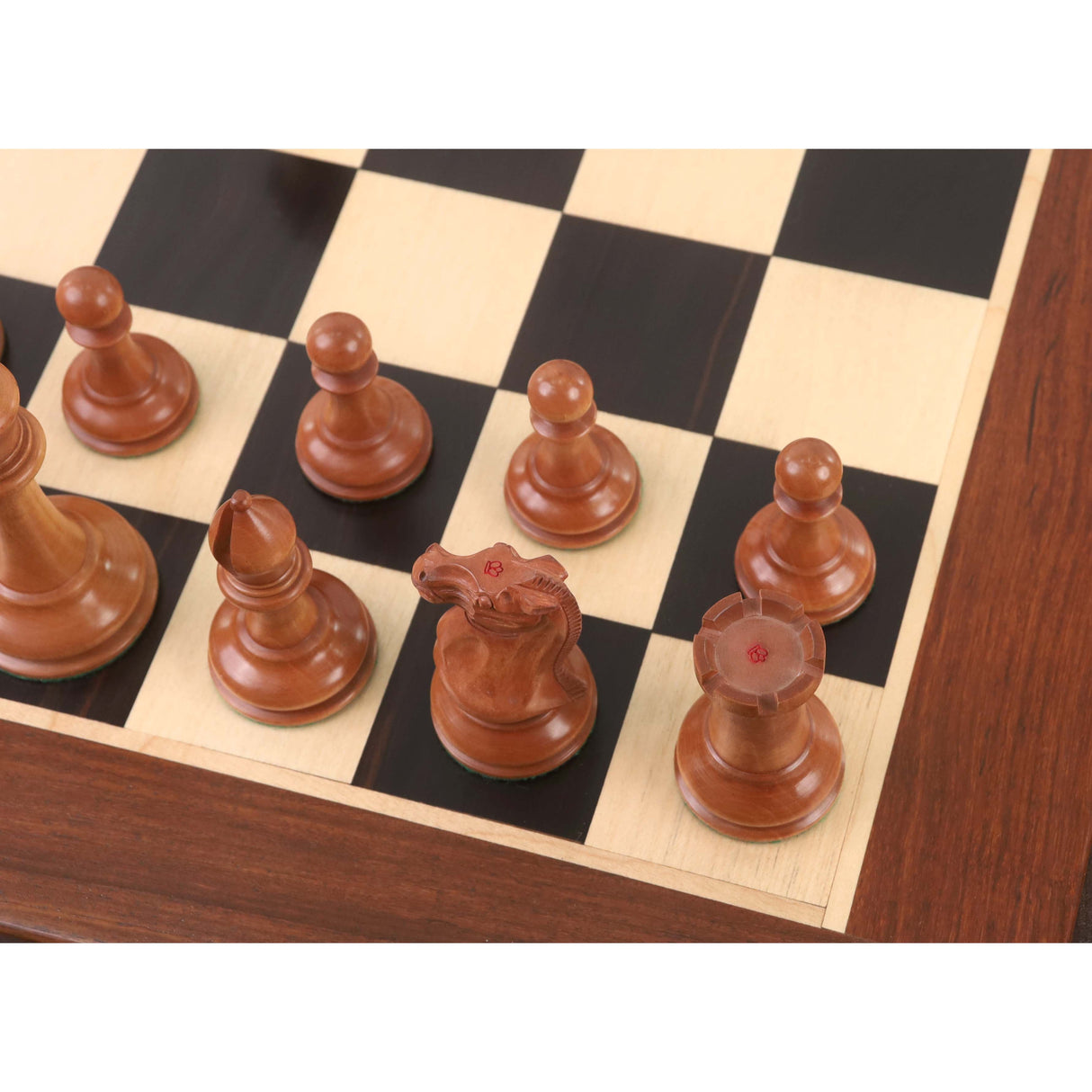 Cooke Type Staunton Chess Set- Chess Pieces Only 1849 - Ebony Wood & Antiqued Boxwood - 4.3" King From Royal Chess Mall