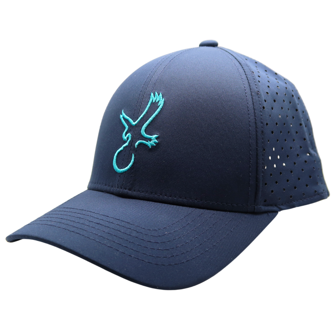 Navy/Teal Eagle Performance Hat from Talon Golf LLC