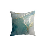 Turquoise Gold Marble Pattern Cushion Covers from Moderny