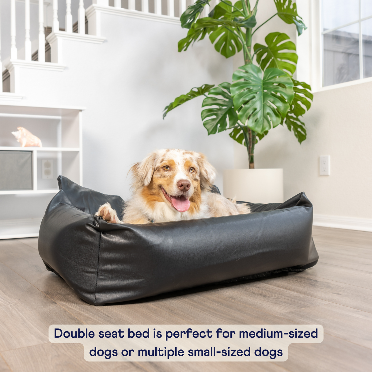 PupProtector™ Faux Leather Memory Foam Dog Car Bed -  Black From Paw.com