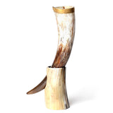 Curved Drinking Horn Bundle with Stand & Holster from Norse Tradesman