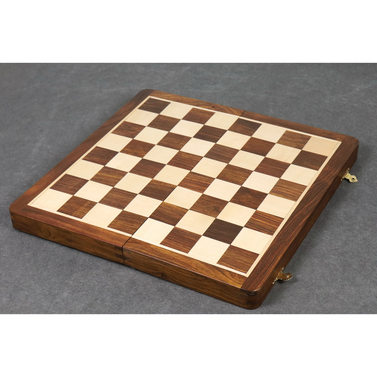 Large 14" Golden Rosewood & Maple Wooden Inlaid Magnetic Chess Set Board for  From Royal Chess Mall