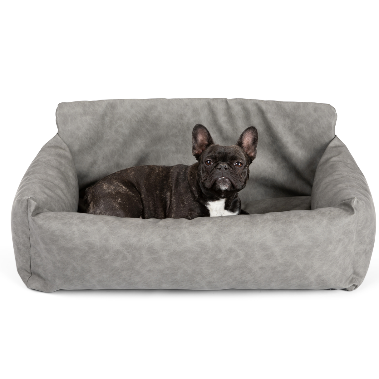 PupProtector™ Faux Leather Memory Foam Dog Car Bed - Slate Gray From Paw.com