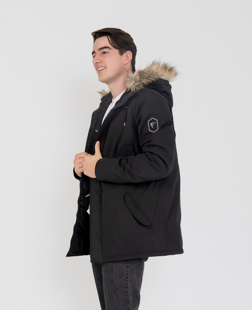 Men's Hudson Ultra Lite Hooded Winter Parka Coat From FAD