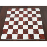 Borderless Marble Stone Luxury Chess Board 15'' - Maroon Semi Precious Stones From Royal Chess Mall