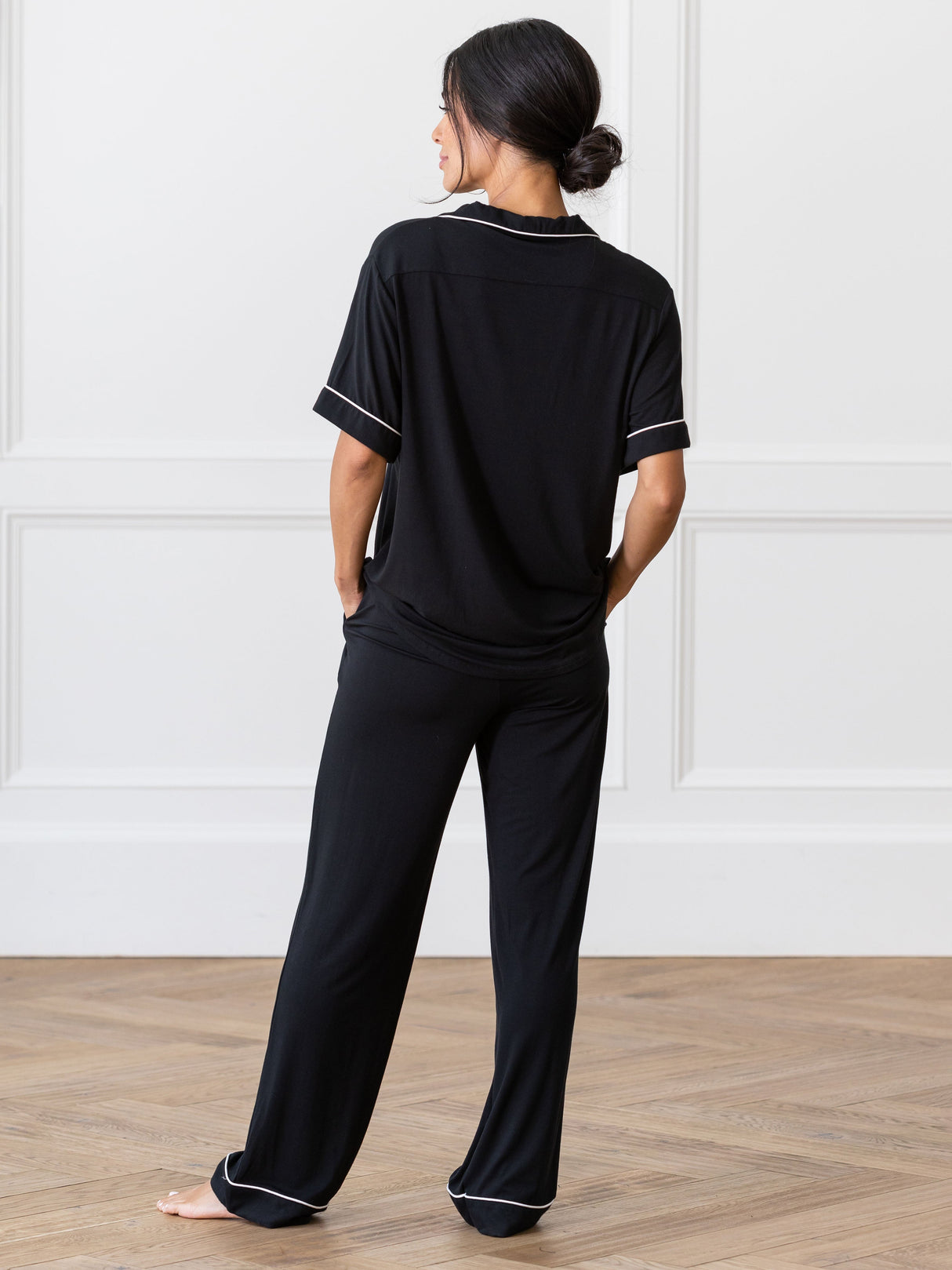 Women's Bamboo Stretch-Knit Short Sleeve & Pant Pajama Set from Cozy Earth