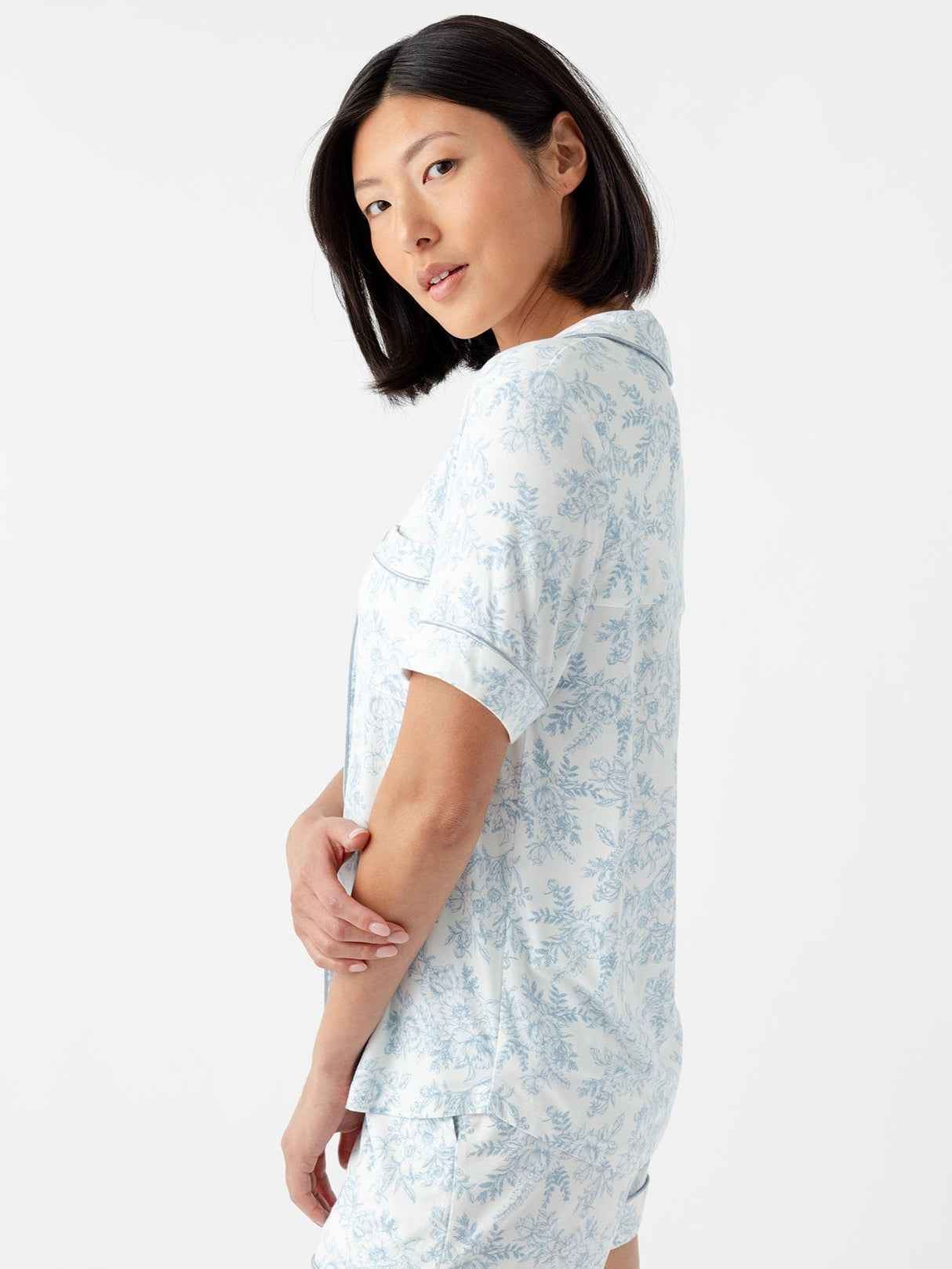 Women's Bamboo Stretch-Knit Short Sleeve & Pant Pajama Set from Cozy Earth