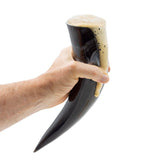 Curved Drinking Horn with Wooden Stand from Norse Tradesman