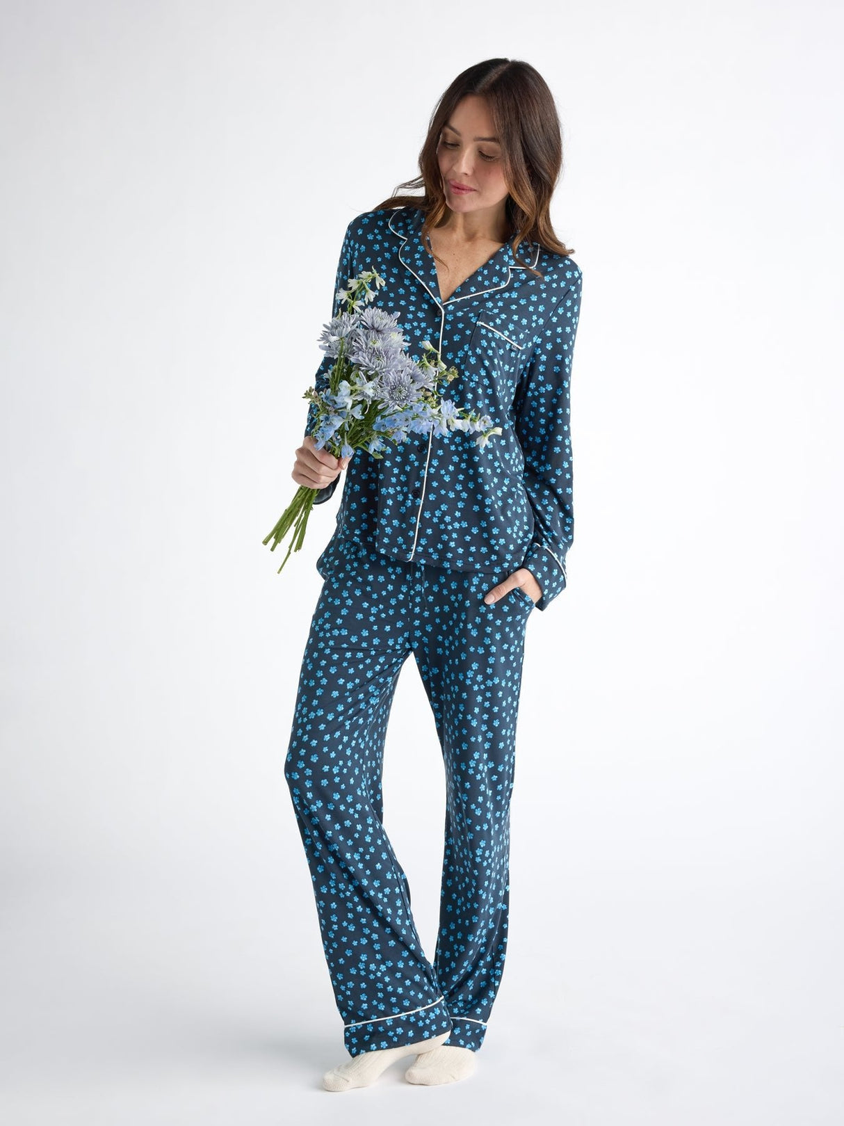 Women's Bamboo Stretch-Knit Long Sleeve Pajama Set from Cozy Earth