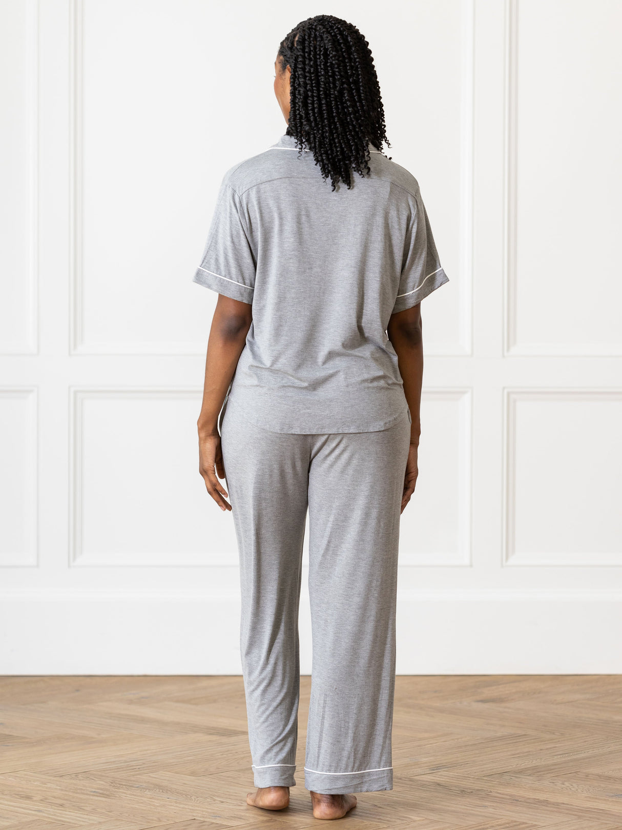 Women's Bamboo Stretch-Knit Short Sleeve & Pant Pajama Set from Cozy Earth