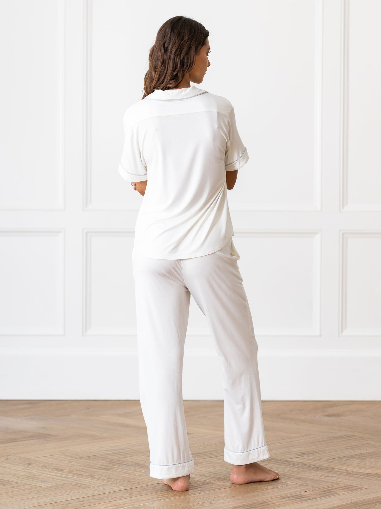 Women's Bamboo Stretch-Knit Short Sleeve & Pant Pajama Set from Cozy Earth