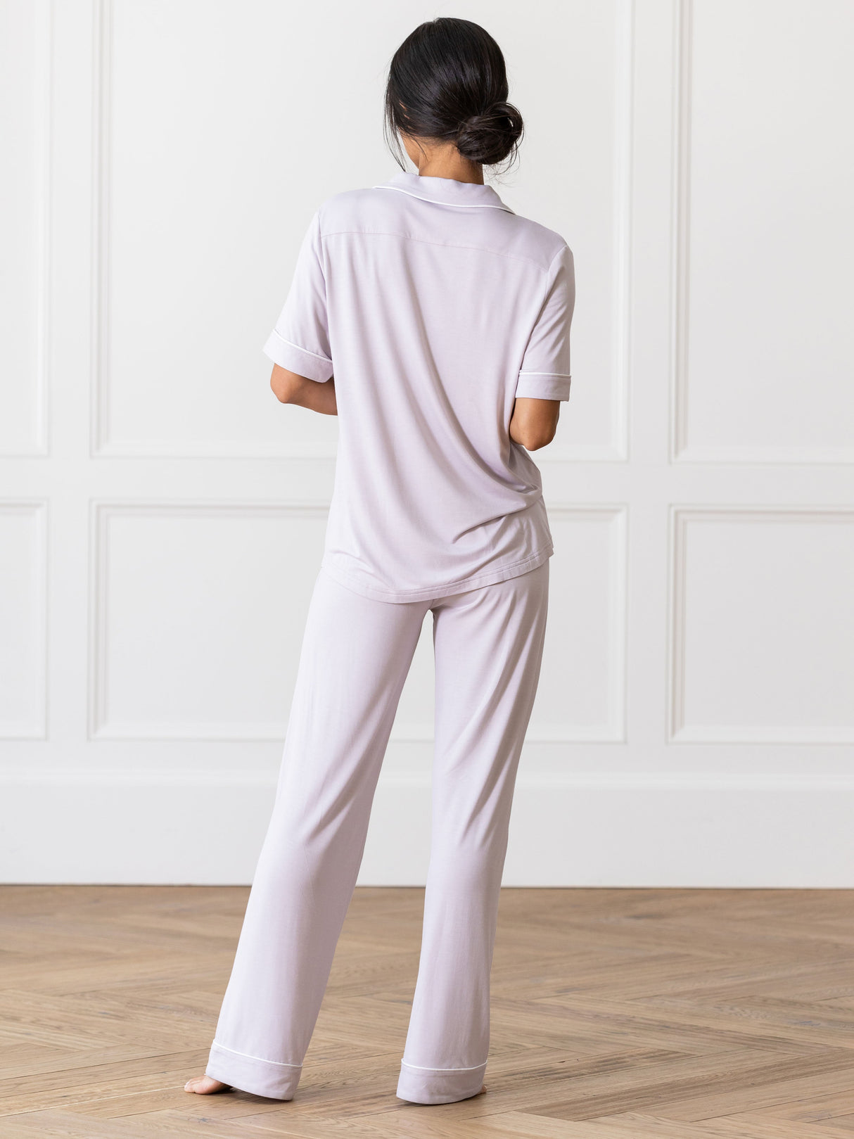 Women's Bamboo Stretch-Knit Short Sleeve & Pant Pajama Set from Cozy Earth