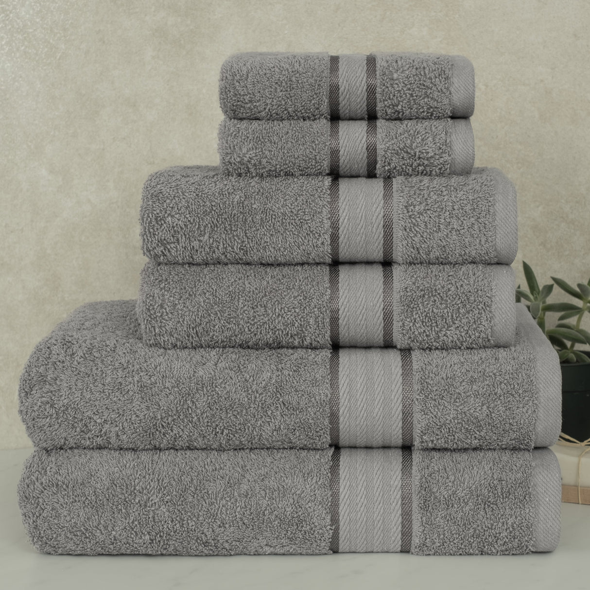 Salem Linen 6 Piece 100% Cotton Bath Towel Set From American Soft Linen