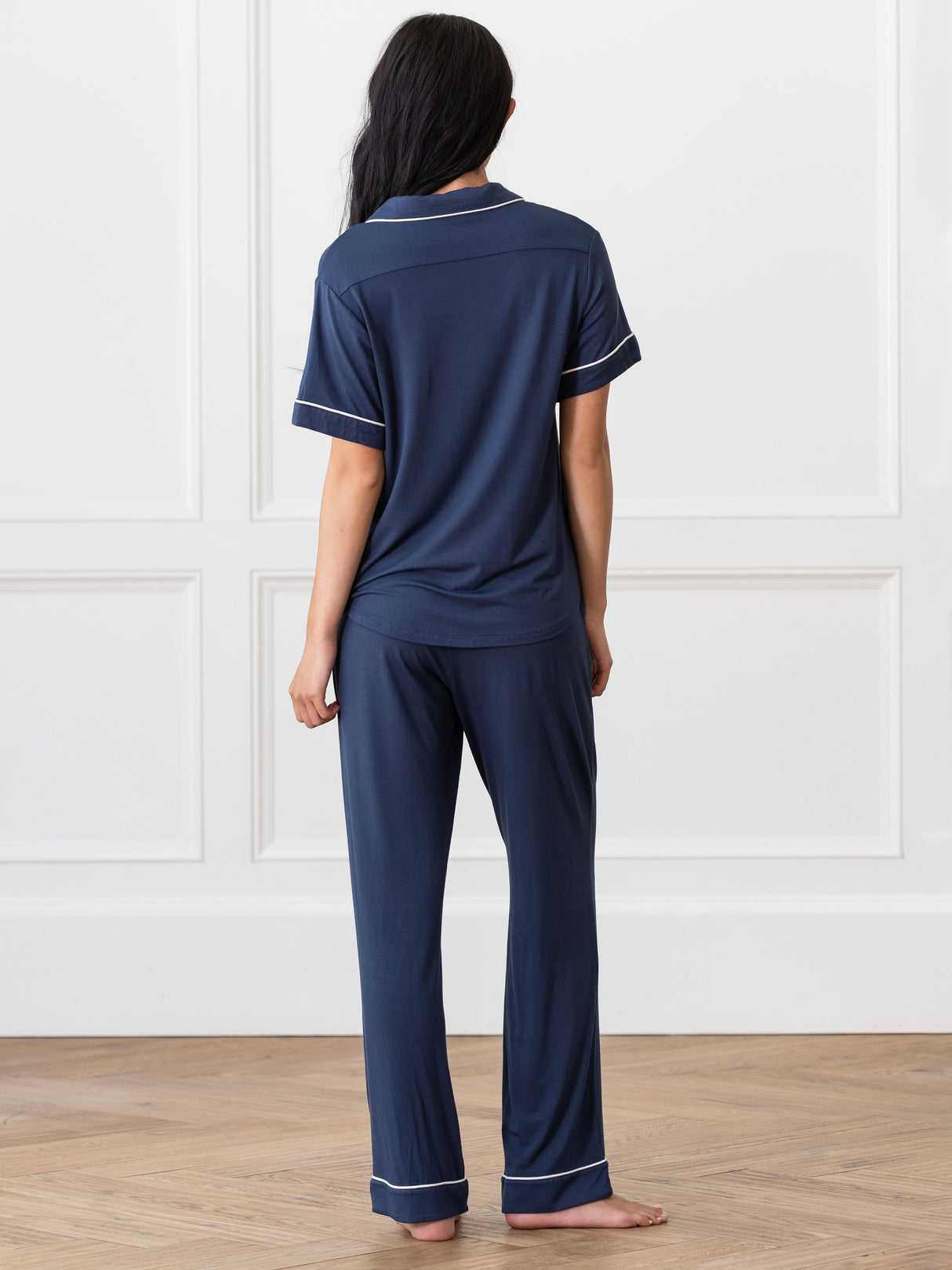 Women's Bamboo Stretch-Knit Short Sleeve & Pant Pajama Set from Cozy Earth