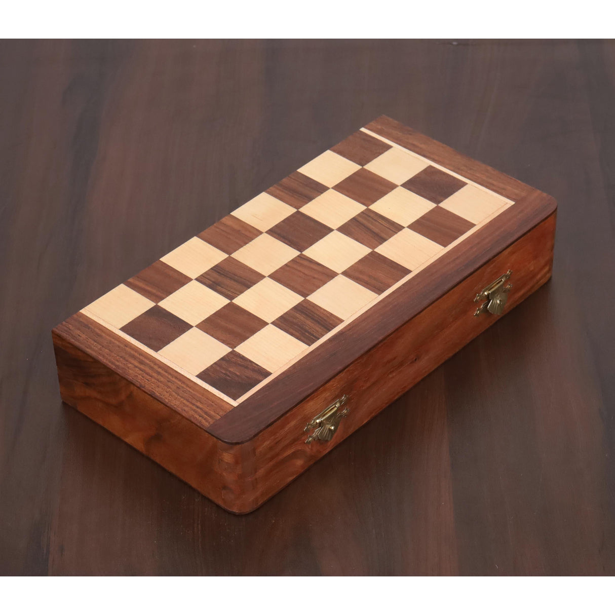 2 in 1 Magnetic Travel Chess & Backgammon set in Golden Rosewood - 10 inches from Royal Chess Mall