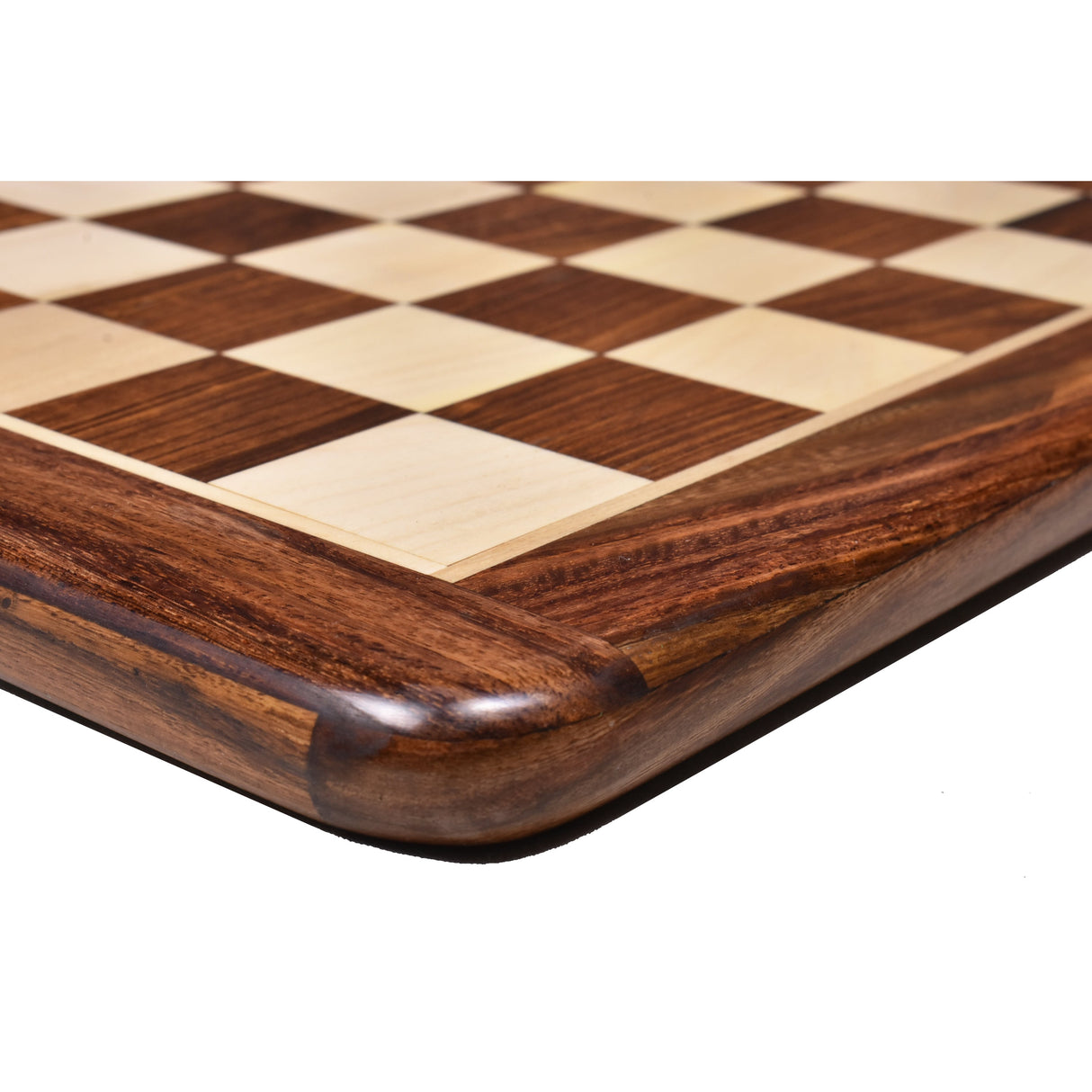 Inlaid Wood Chess board -Golden Rosewood & Maple Wood 17" - 45 mm square From Royal Chess Mall
