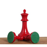 Jacques Cook Staunton Collectors Chess Set- Chess Pieces Only 1849  - Red & White - 3.75" From Royal Chess Mall