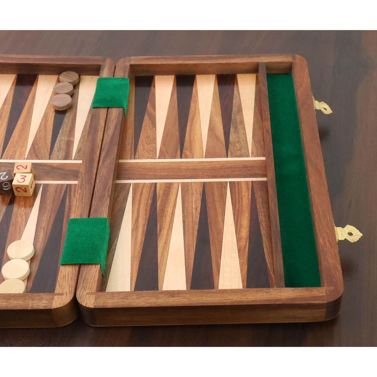 Handcrafted Wood Travel Backgammon 10" pieces Set Game Folding Board From Royal Chess Mall