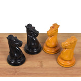 Leuchars Cook Staunton Chess Set- Chess Pieces Only - Ebony Wood & Antiqued Boxwood - 4.5" From Royal Chess Mall