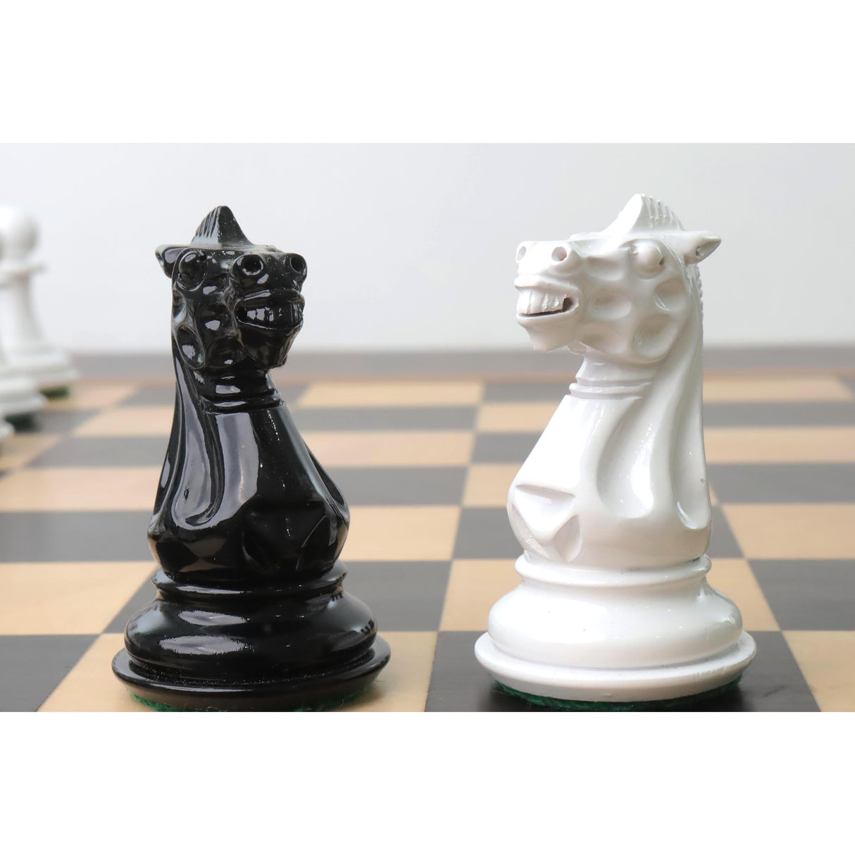 Soviet Reproduced 1940s' Chess Set- Chess Pieces Only - Black and White Lacquer Boxwood From Royal Chess Mall