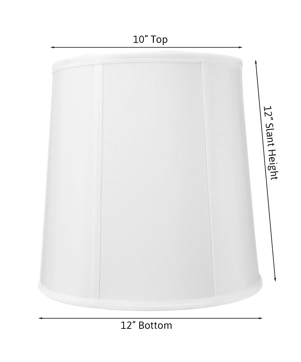 White Linen 10x12x12 Fabric Drum Lampshade From LampsUSA