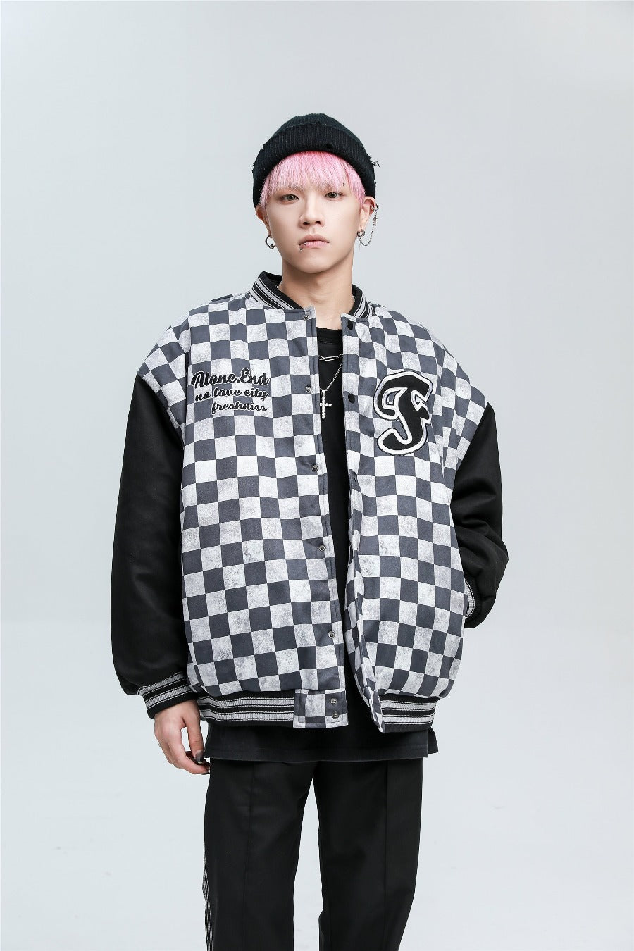 Checkered Winter Bomber Jacket from Niepce Inc