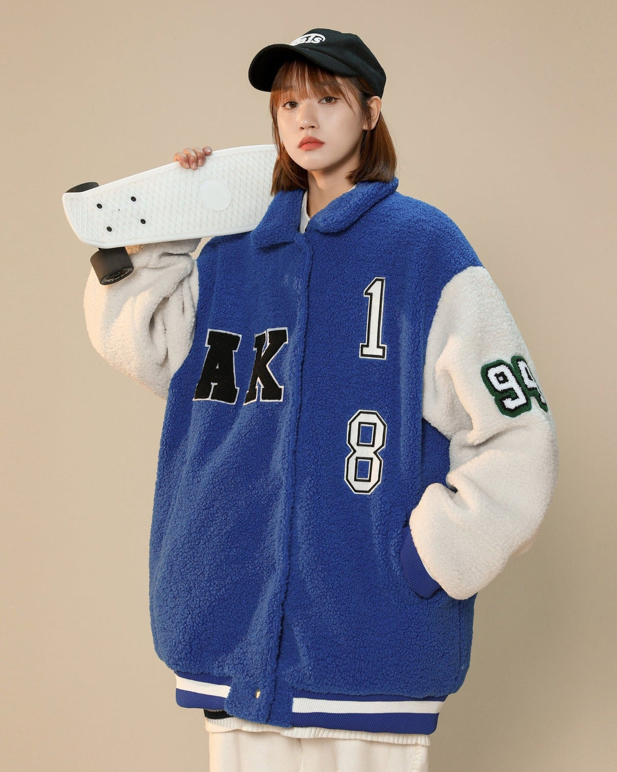 Women's Year 94 Furry Varsity Jacket from Niepce Inc