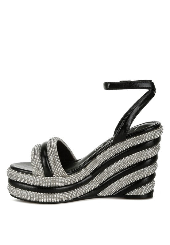 My Bliss Rhinestone Studded Wedge Sandals from My Pampered Life Seattle