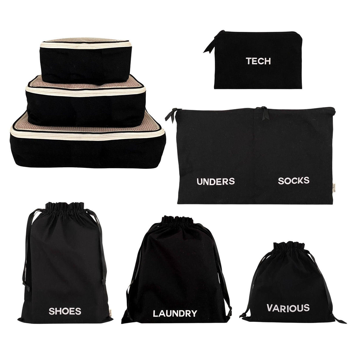 BA Travel Set, 8-pack Black From Bag-all