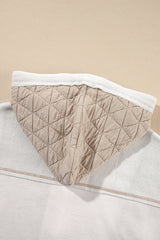 Beige Quilted Textured Patchwork Loose Fit Hooded Jacket from MsDressly