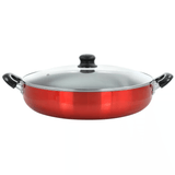 Better Chef 14" Aluminum Non-Stick Metallic Red Deep Fryer with Glass Lid from Jupiter Gear Home