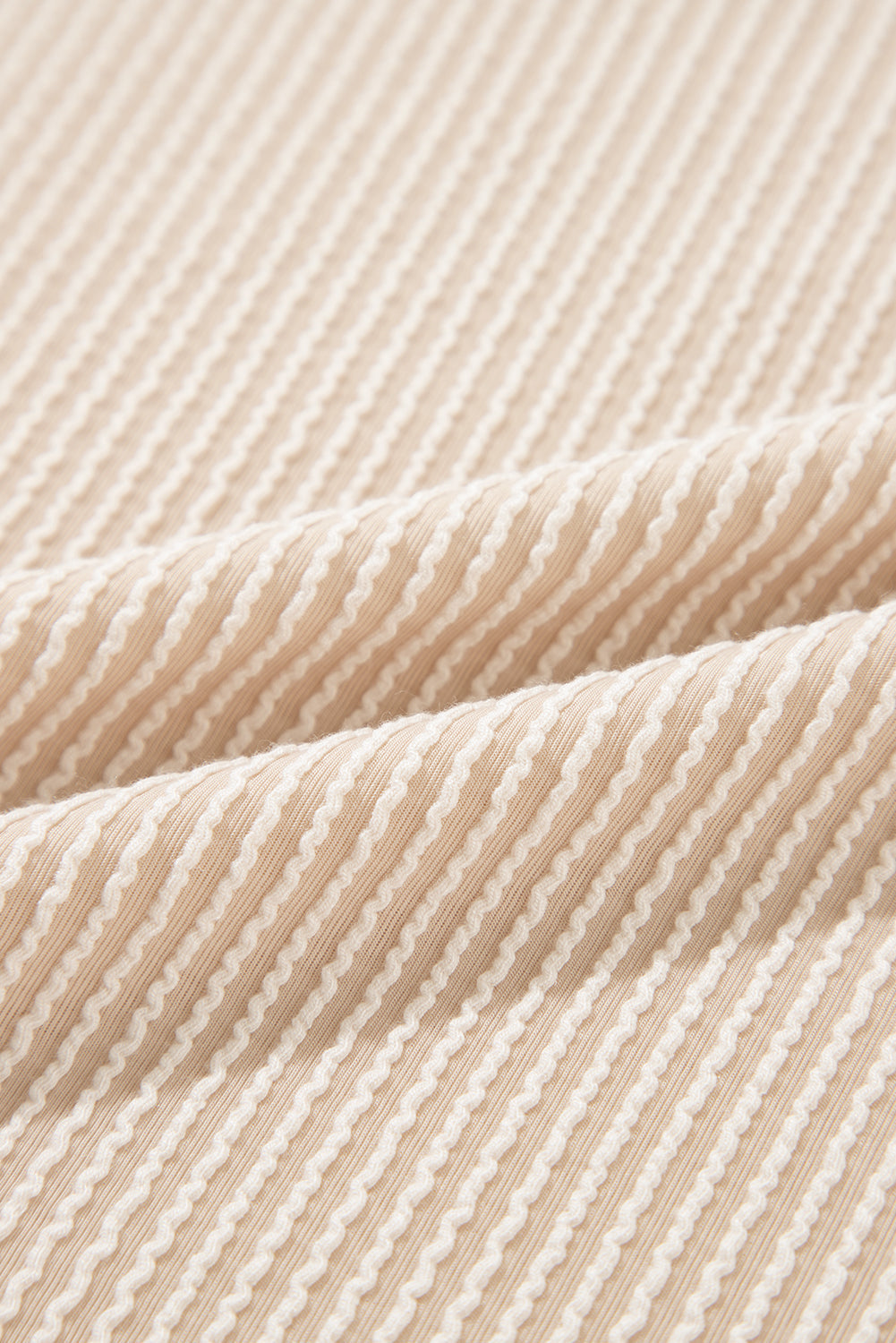 Beige Corded Knit Pocketed Loose Fit T Shirt from MsDressly