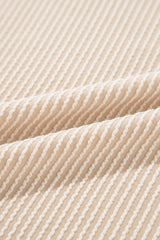 Beige Corded Knit Pocketed Loose Fit T Shirt from MsDressly