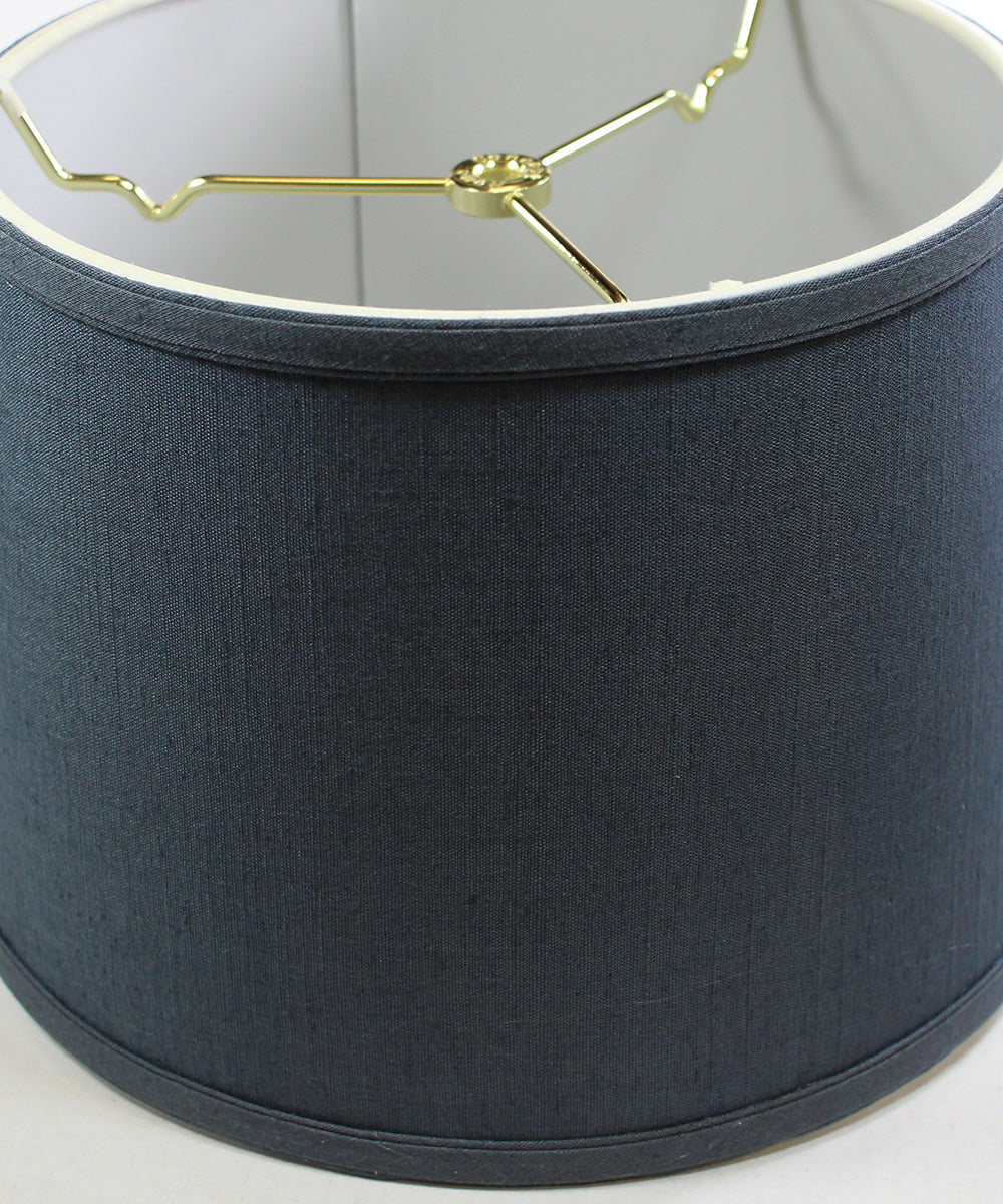 Hardback Shallow Drum Lamp Shade Textured Slate 12"W x 8"H from LampsUSA