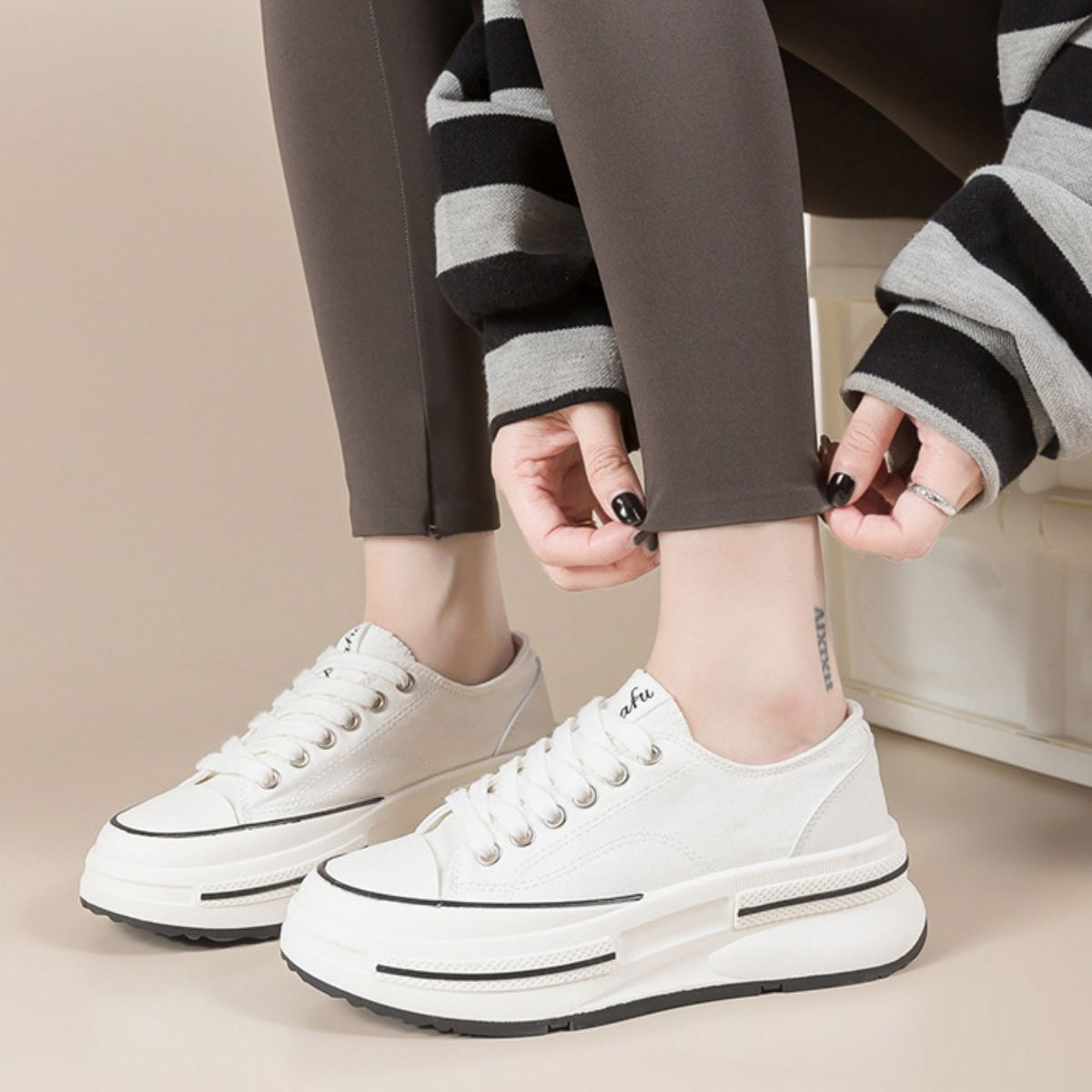 Tied Round Toe Platform Sneakers from My Pampered Life Seattle