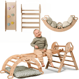 4in1 Montessori Climbing Set: Pikler Triangle, Arch, Slide Board, and Cushion for Toddlers (1–3 Years) from Goodevas
