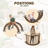 The 4in1 Montessori Climbing Set consists of: Triangle Ladder + Arch/Rocker + Slide Board/Ramp + Net – Chocolate from Goodevas