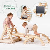 4in1 Montessori Climbing Set: Triangle Ladder + Climbing Arch + Slide Board + Cushion (1-3 y.o) from Goodevas