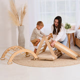 4in1 Montessori Climbing Set: Triangle Ladder + Climbing Arch + Slide Board + Cushion (1-3 y.o) from Goodevas