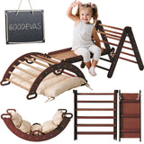 4in1 Montessori Climbing Set: Triangle Ladder + Climbing Arch + Slide Board + Cushion (1-3 y.o) from Goodevas