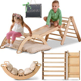 4in1 Montessori Climbing Set: Triangle Ladder + Climbing Arch + Slide Board + Cushion (1-3 y.o) from Goodevas