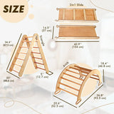 4in1 Montessori Climbing Set: Triangle Ladder + Climbing Arch + Slide Board & Cushion – Beige from Goodevas