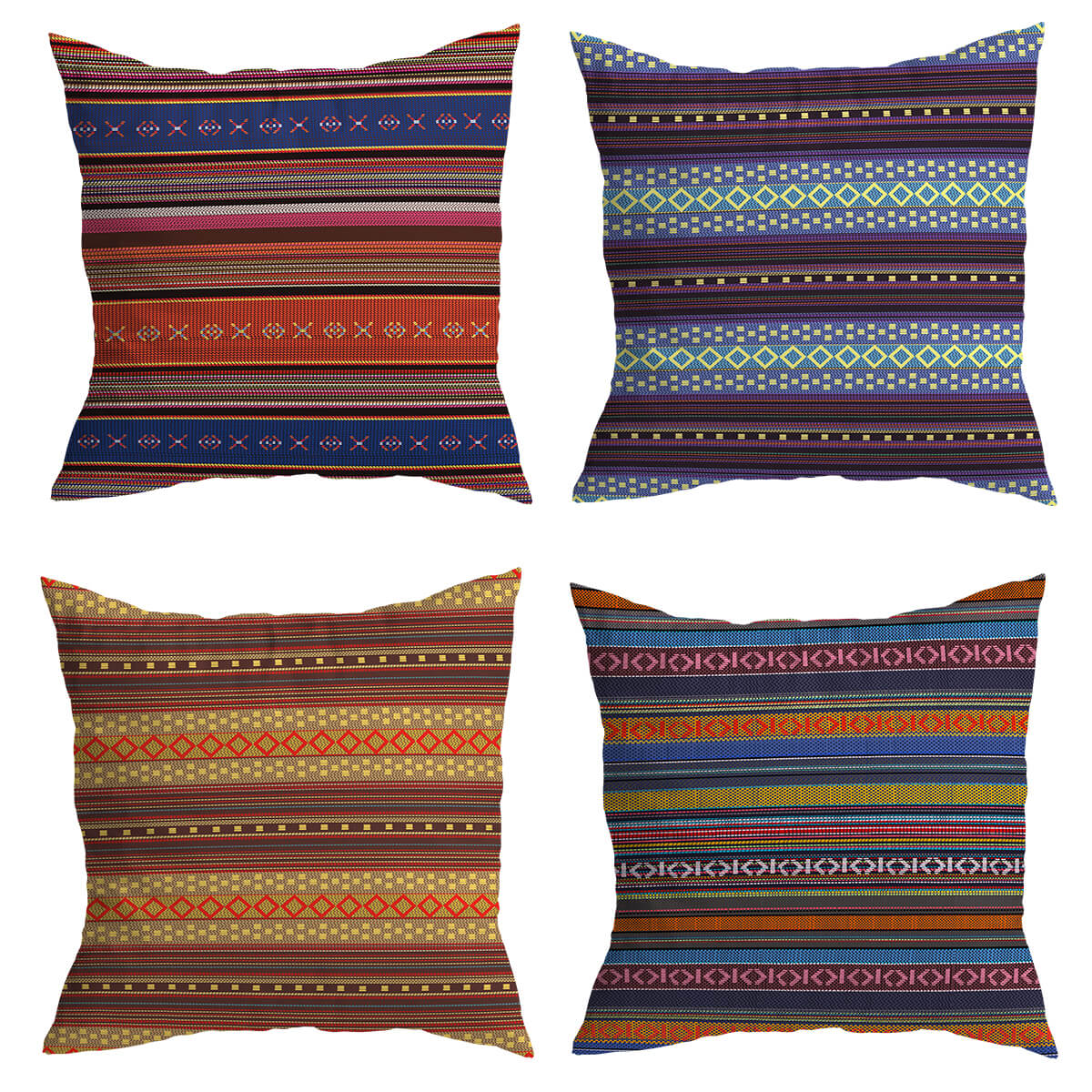Bohemian Retro Stripes Cushion Covers from Moderny
