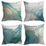Turquoise Gold Marble Pattern Cushion Covers from Moderny