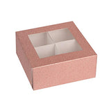 Window Box 6"X6"X2.5" Rose Gold With Four Sections from Hammont